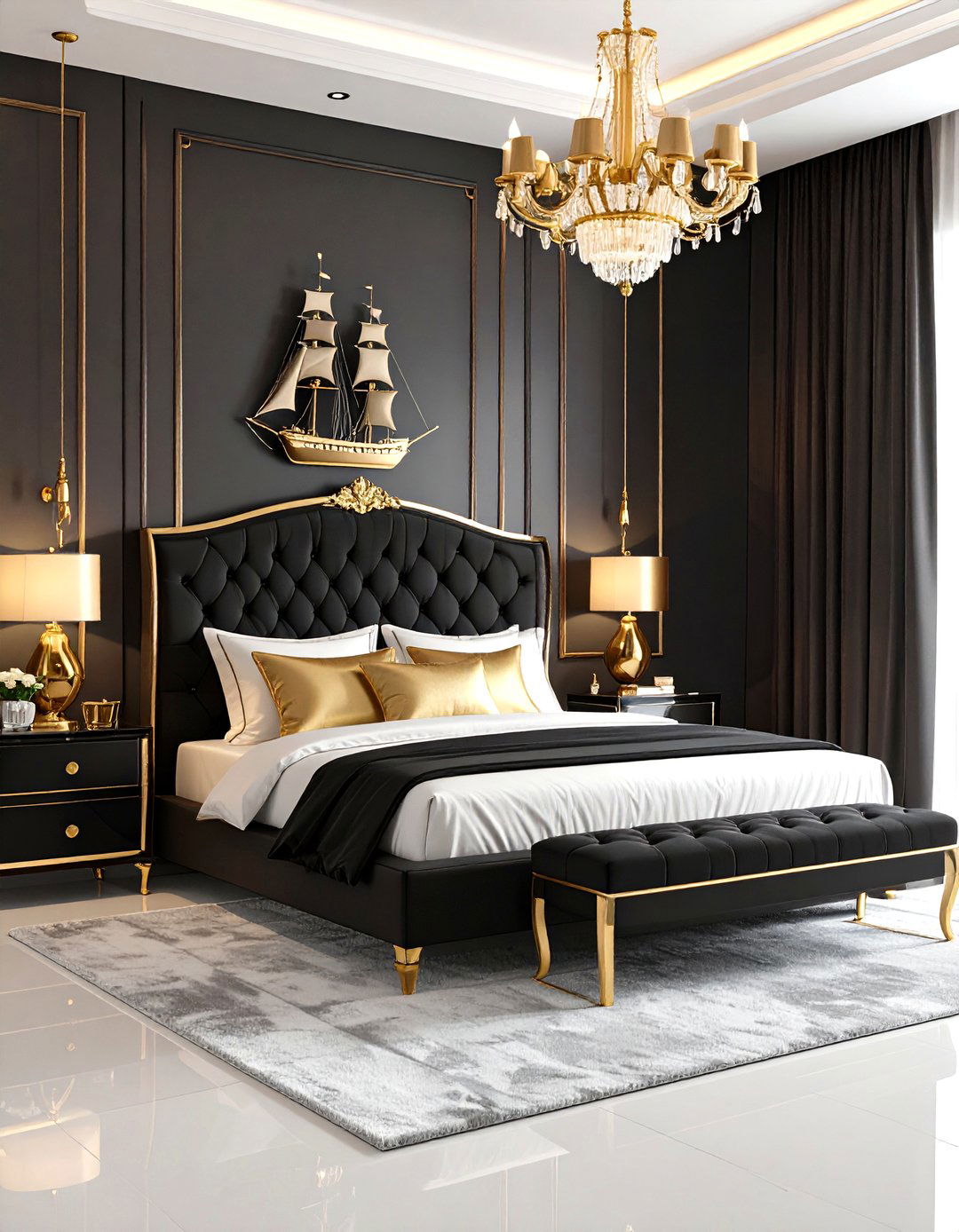 Black Pearl Elegant Ship Design - 24 Pirate-themed Bedroom Ideas