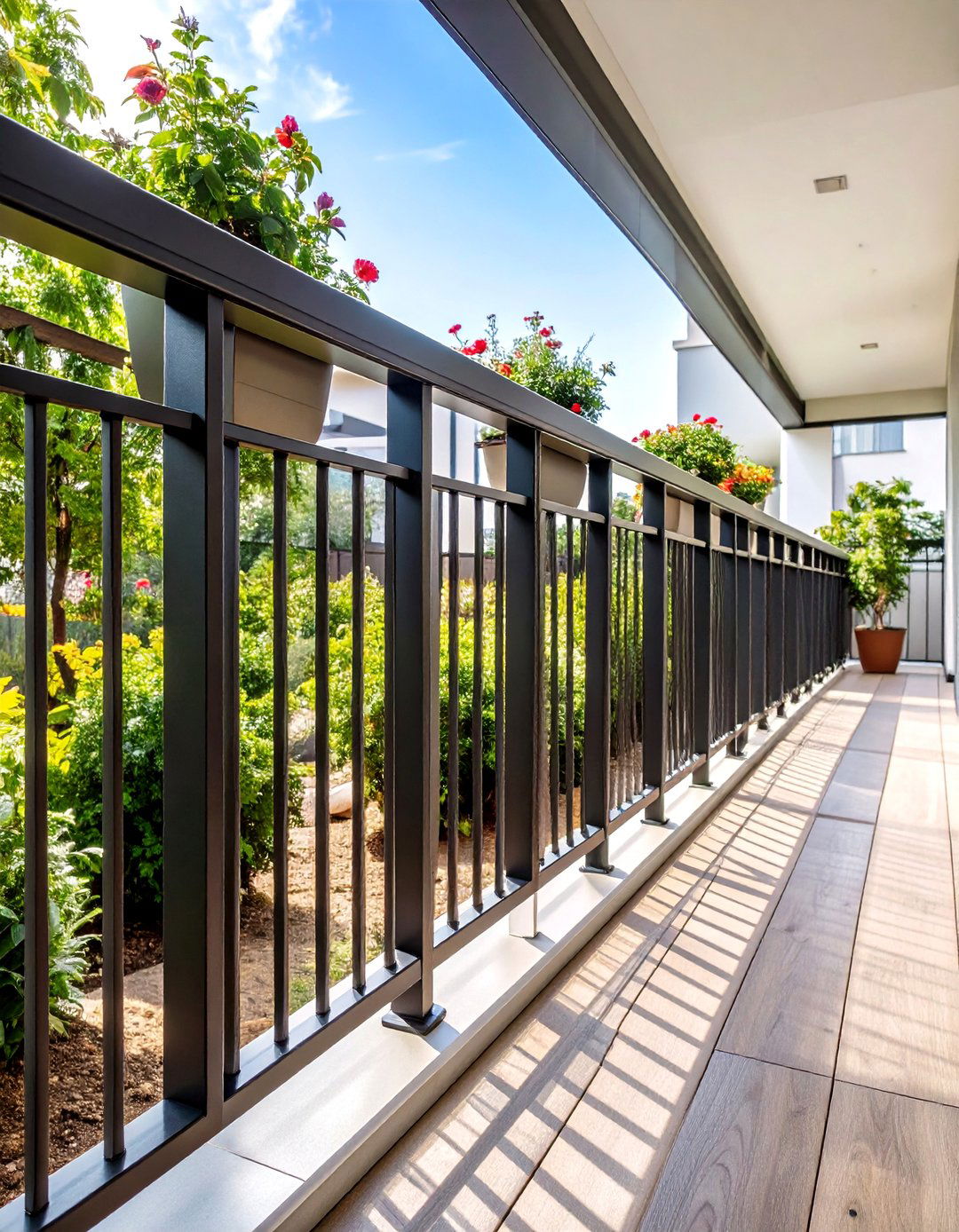 Black Powder Coated Steel Railings - 24 Balcony Railing Design Ideas
