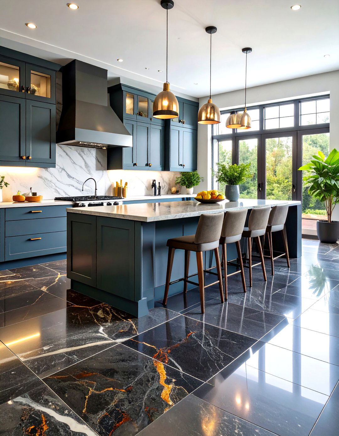 Black Quartzite Kitchen Floor Tiles - 24 Black Kitchen Floor Ideas