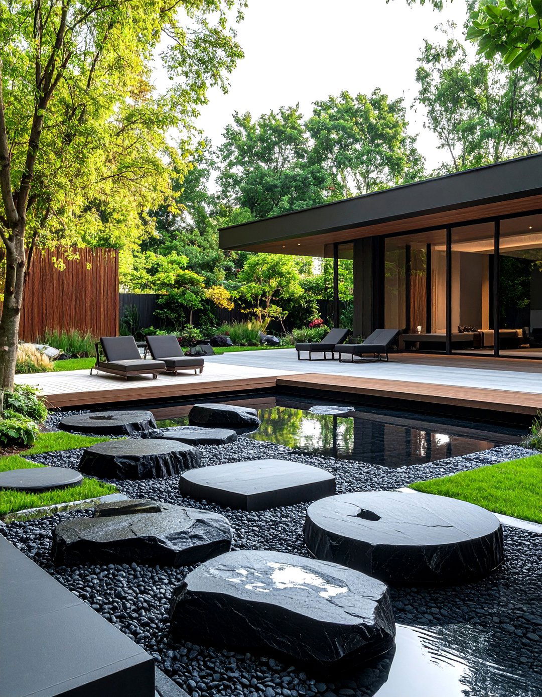 Black River Rock Contemporary Art Installations - 24 Black River Rock Landscaping Ideas