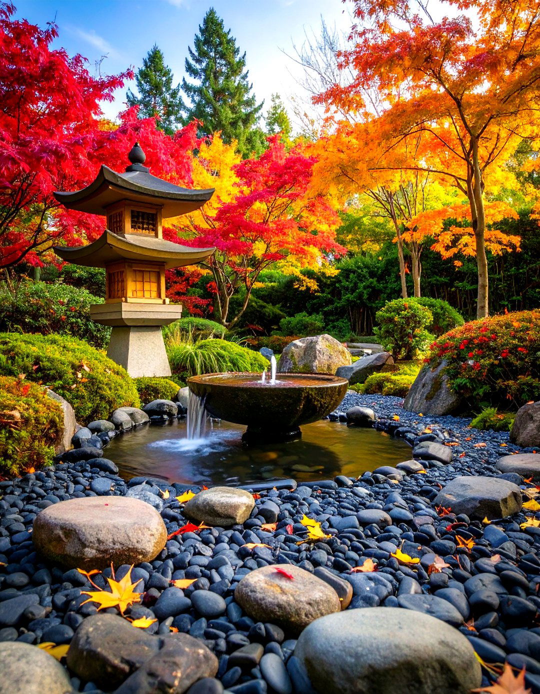 Black River Rock Japanese Garden Elements - 24 Black River Rock Landscaping Ideas