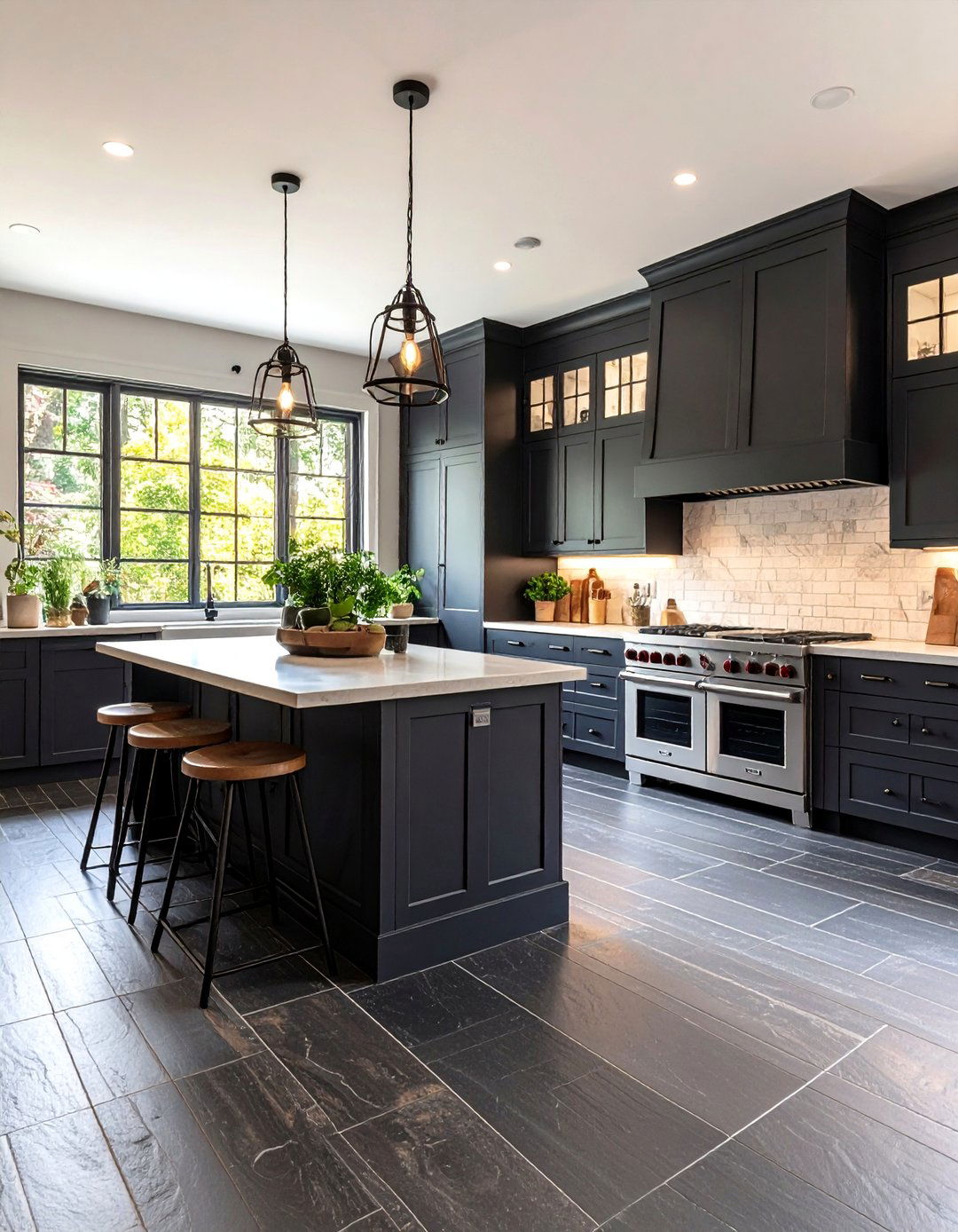 Black Sandstone Kitchen Floor Tiles - 24 Black Kitchen Floor Ideas