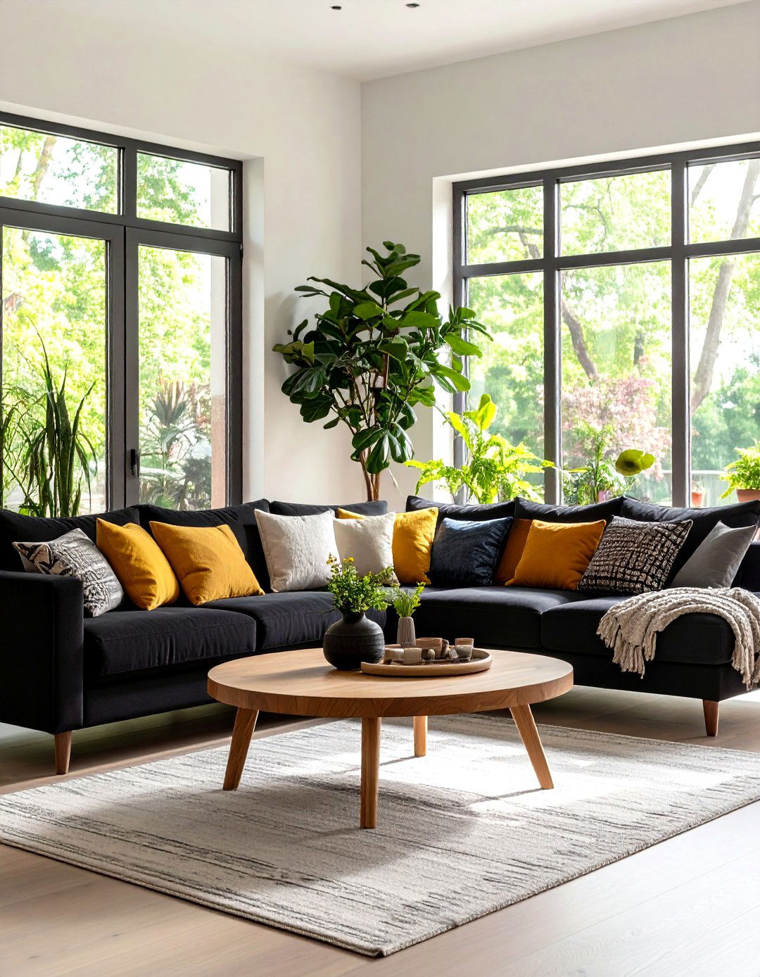 Black Sectional Sofa Living Room - 24 Black Living Room Ideas