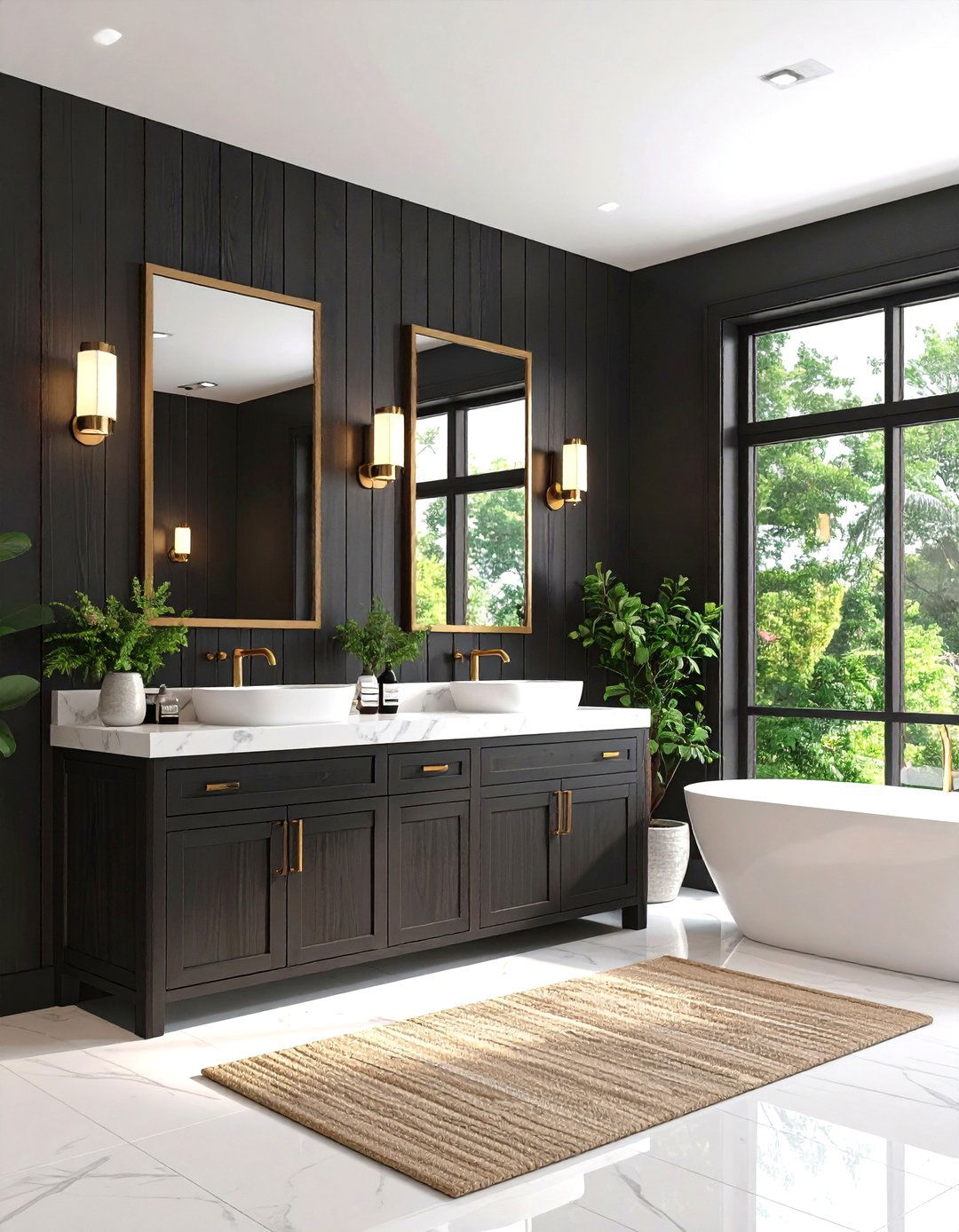Black Shiplap Bathroom Vanity Wall - 24 Black Shiplap Wall Ideas