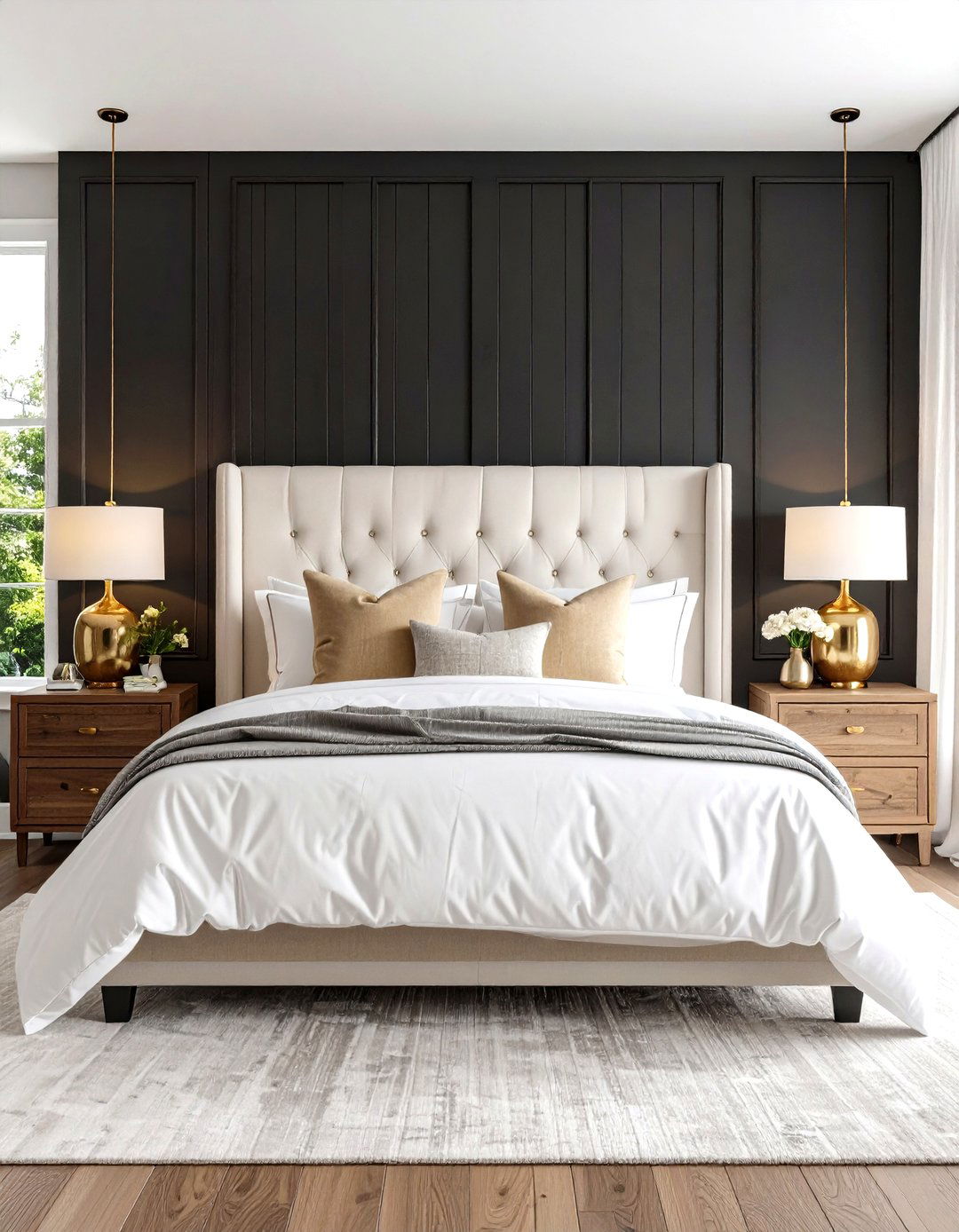 Black Shiplap Bedroom Accent Wall Behind Headboard - 24 Black Shiplap Wall Ideas