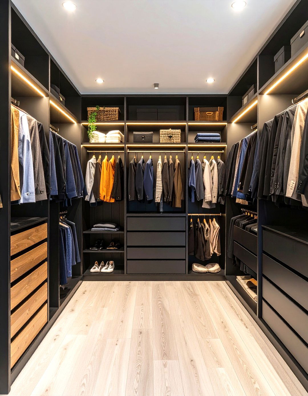 Black Shiplap Walk In Closet Feature Wall - 24 Black Shiplap Wall Ideas
