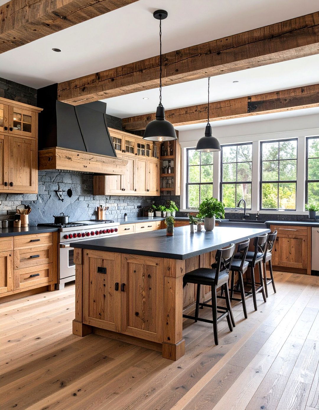 Black Slate Rustic Design - 24 Black Kitchen Countertops