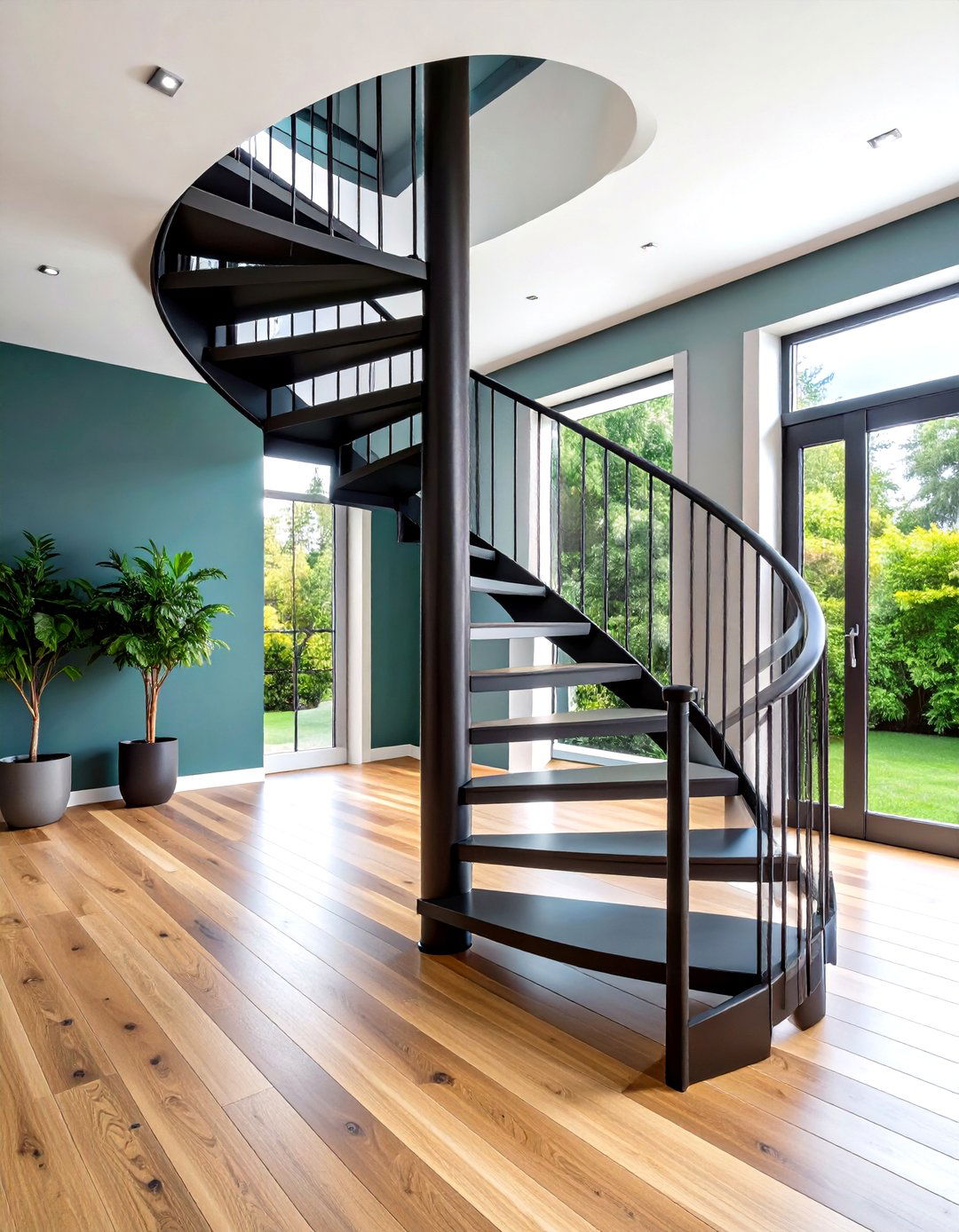 Black Spiral Staircase Statement - 24 black staircase ideas