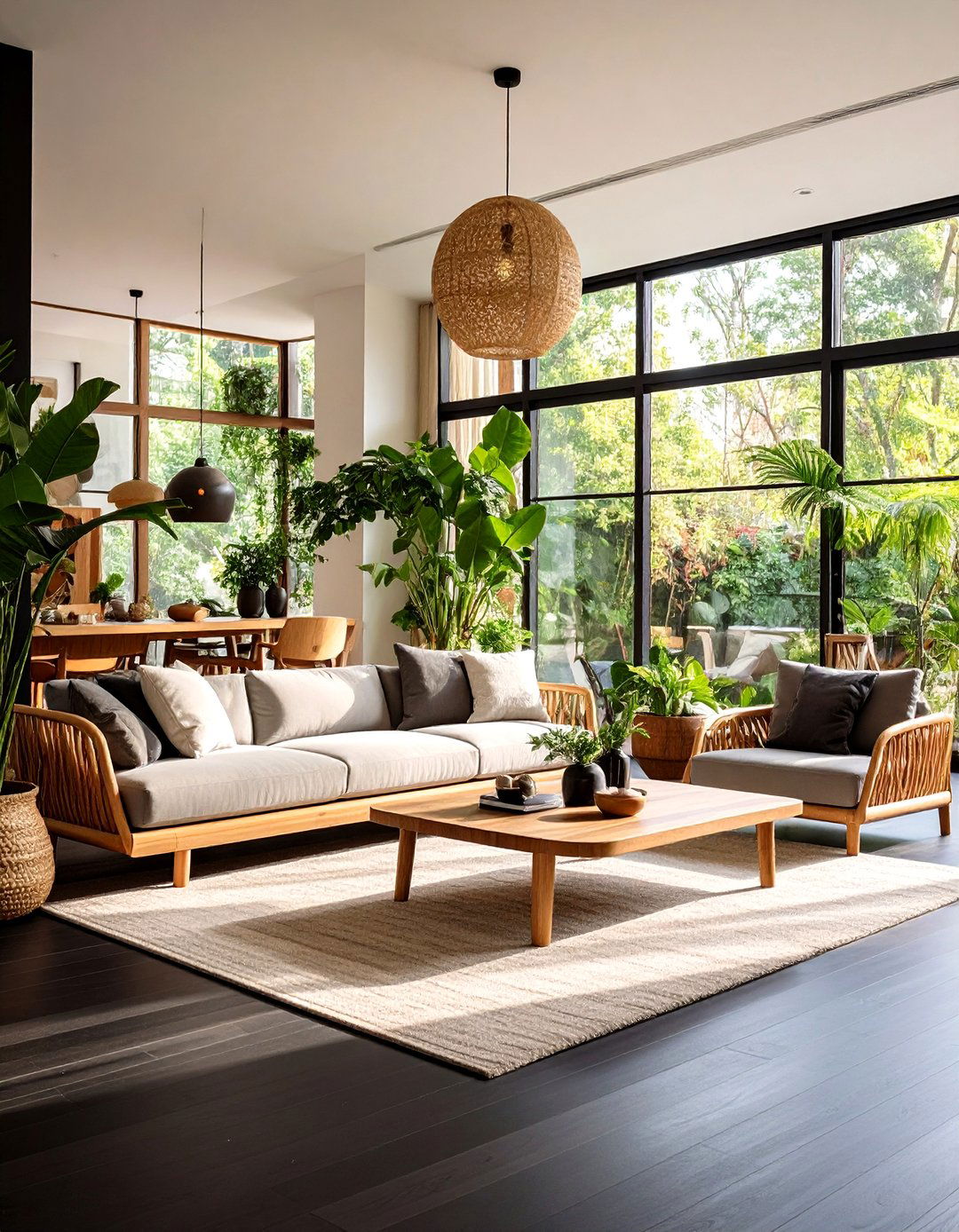 Black Stained Bamboo Flooring - 24 Black Floor Living Room Ideas