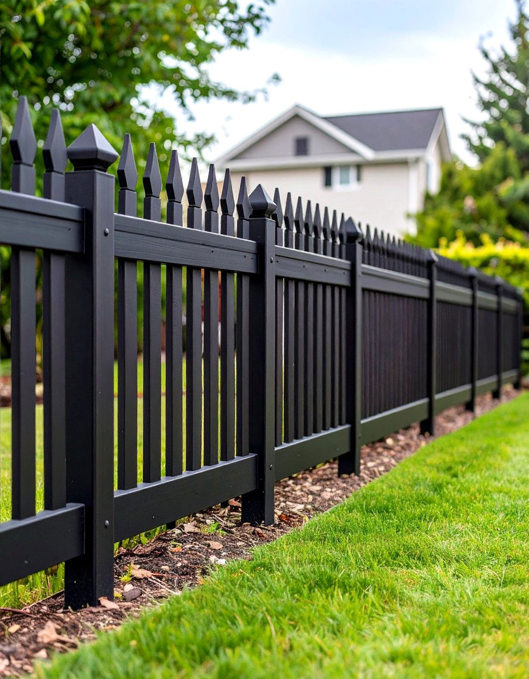 Black Steel Picket Security Fence - 24 Black Fence Ideas