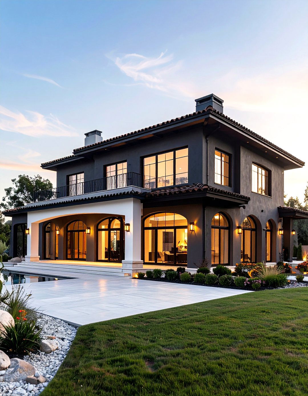 Black Stucco Mediterranean Revival - 24 Black Stucco House Ideas