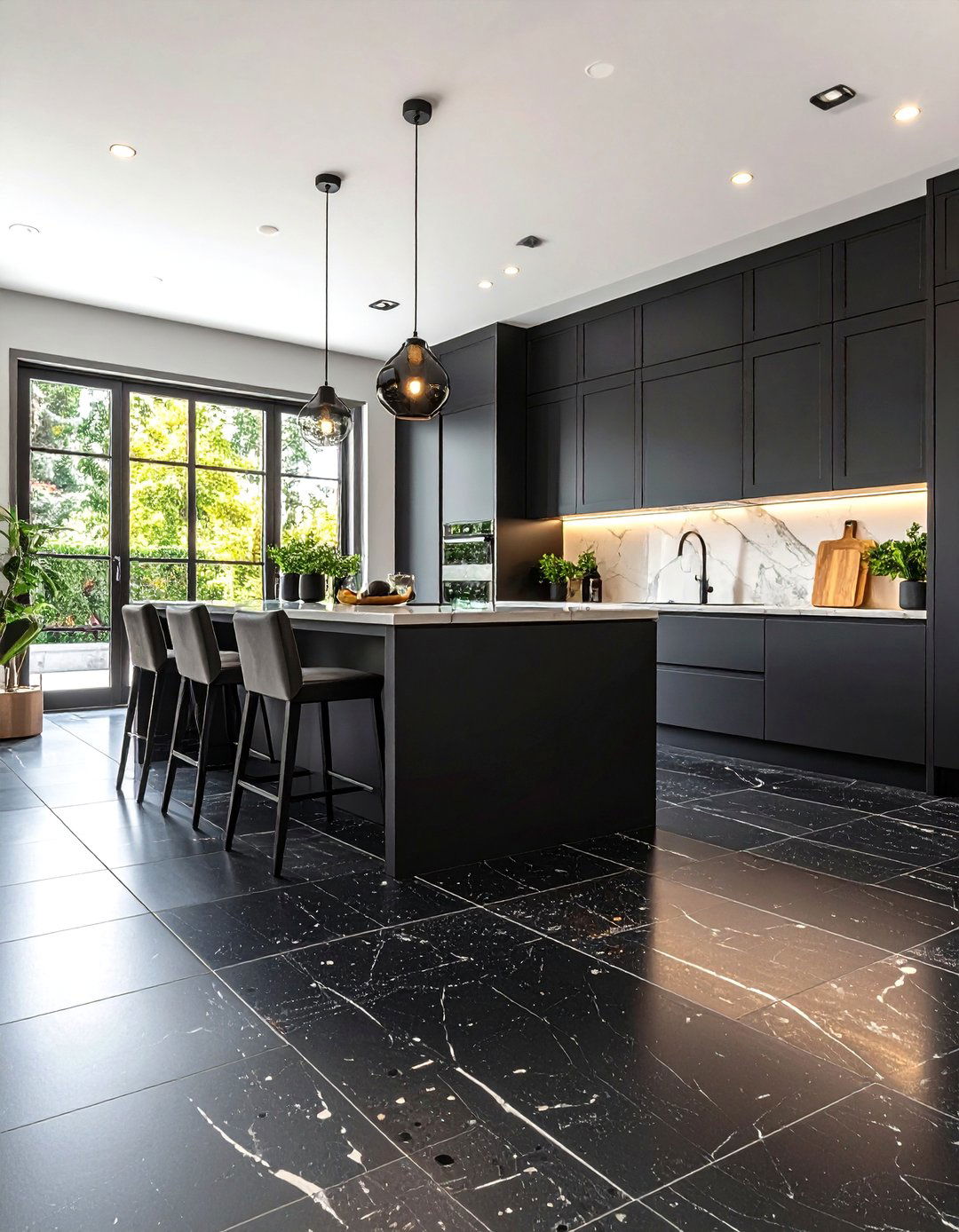 Black Travertine Kitchen Floor Tiles - 24 Black Kitchen Floor Ideas