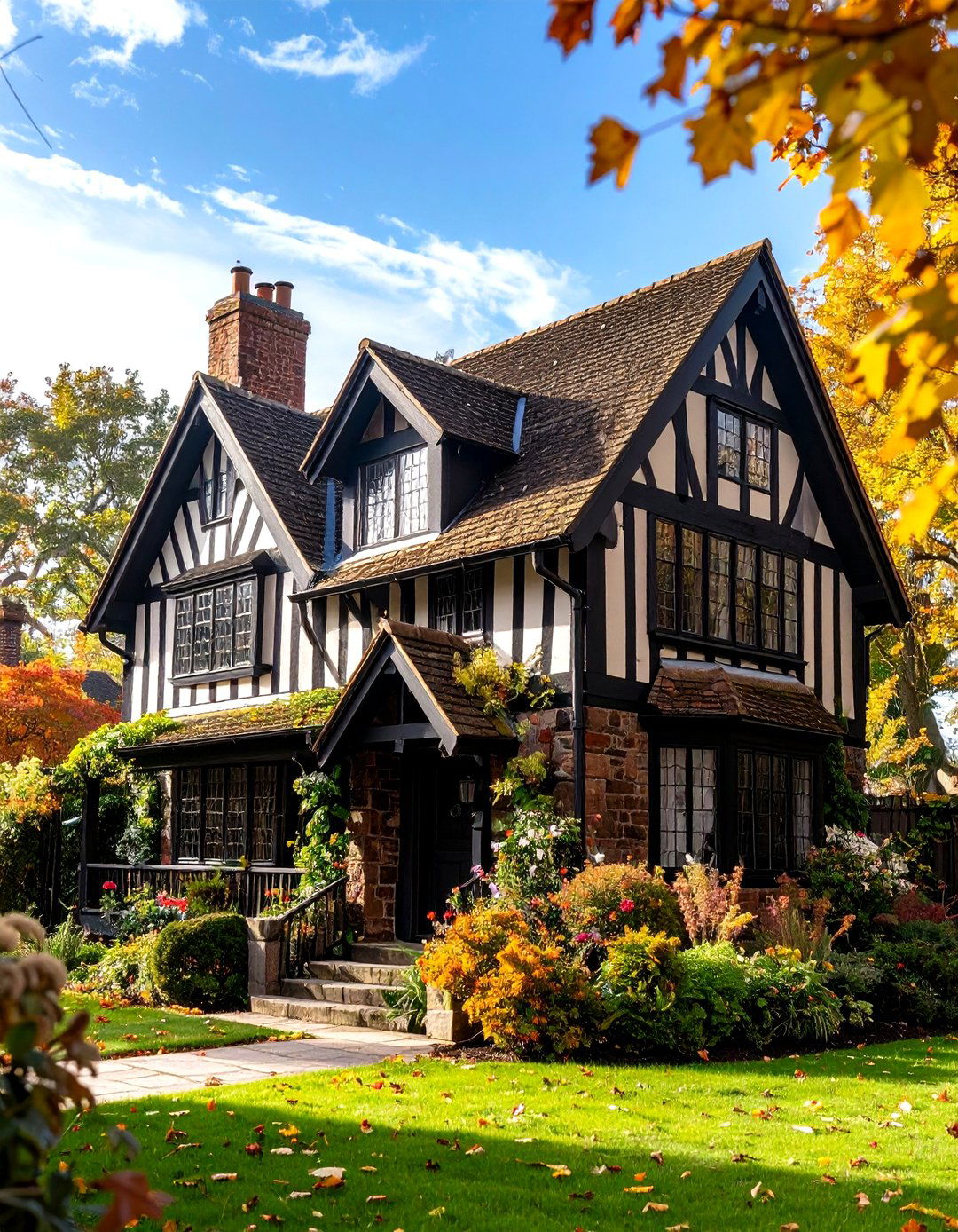 Black Tudor Revival Houses - 24 Modern Black Houses