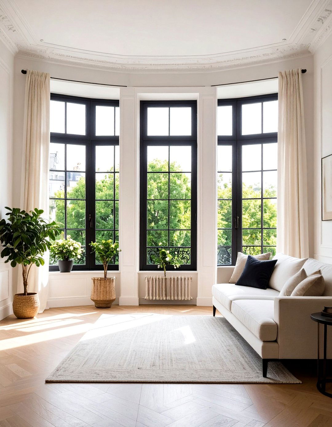 Black Window Frame Architecture - 24 Parisian-style Living Room Ideas