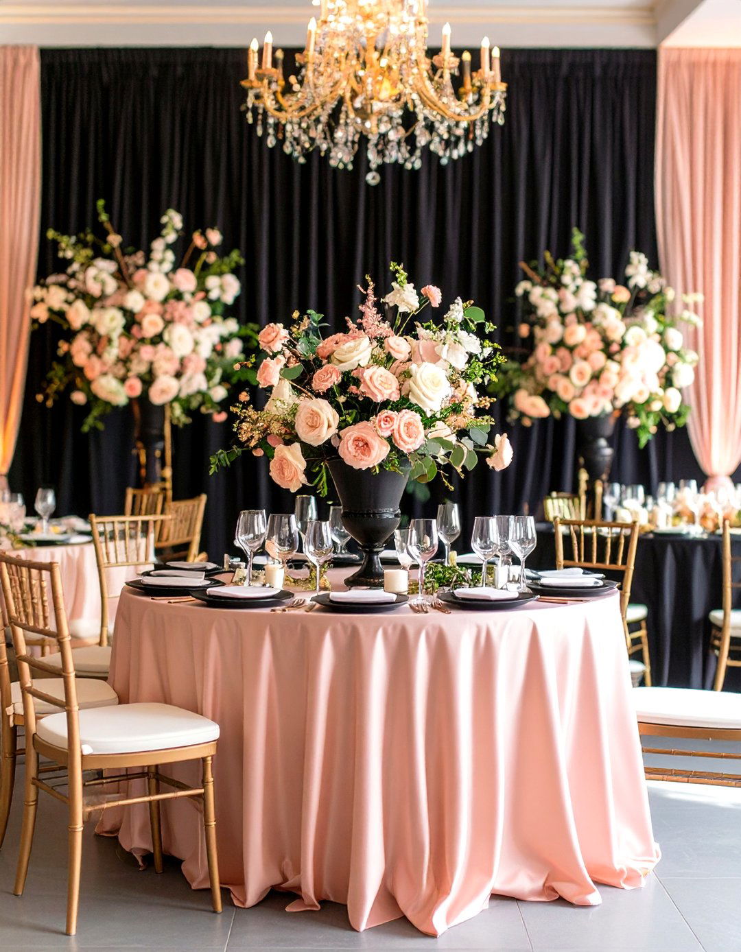 Black and Blush Romantic Wedding - 24 Black-Themed Wedding Ideas