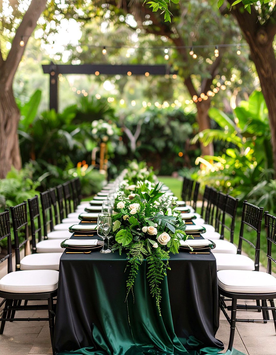 Black and Emerald Garden Wedding