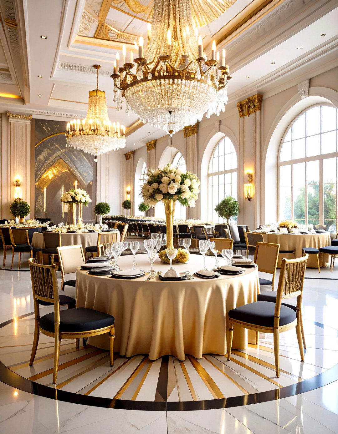 Black and Gold Art Deco Ballroom Elegance - 24 Great Gatsby Wedding Ideas