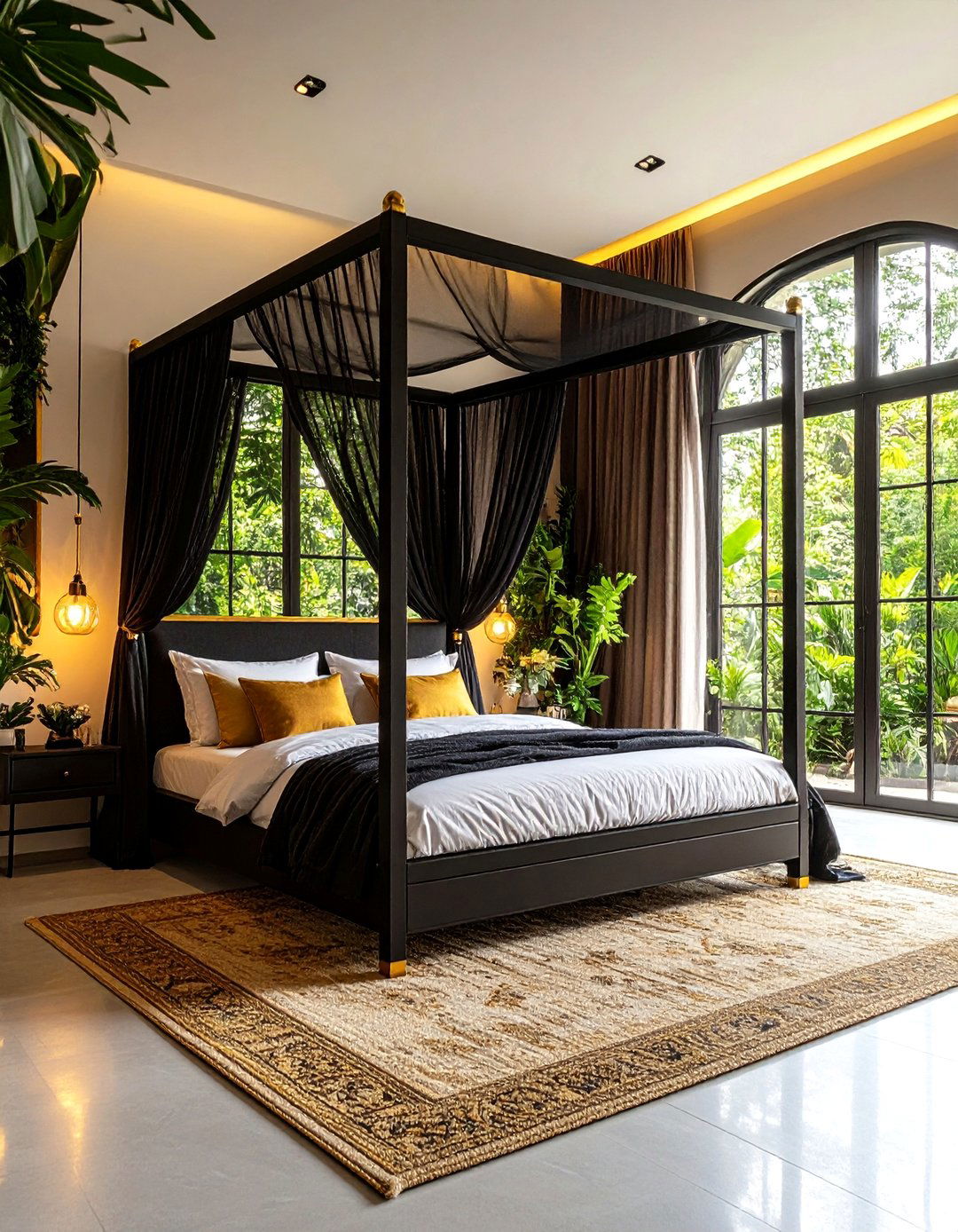 Black and Gold Canopy Bed Bedroom Design - 24 Black and Gold Bedroom Ideas