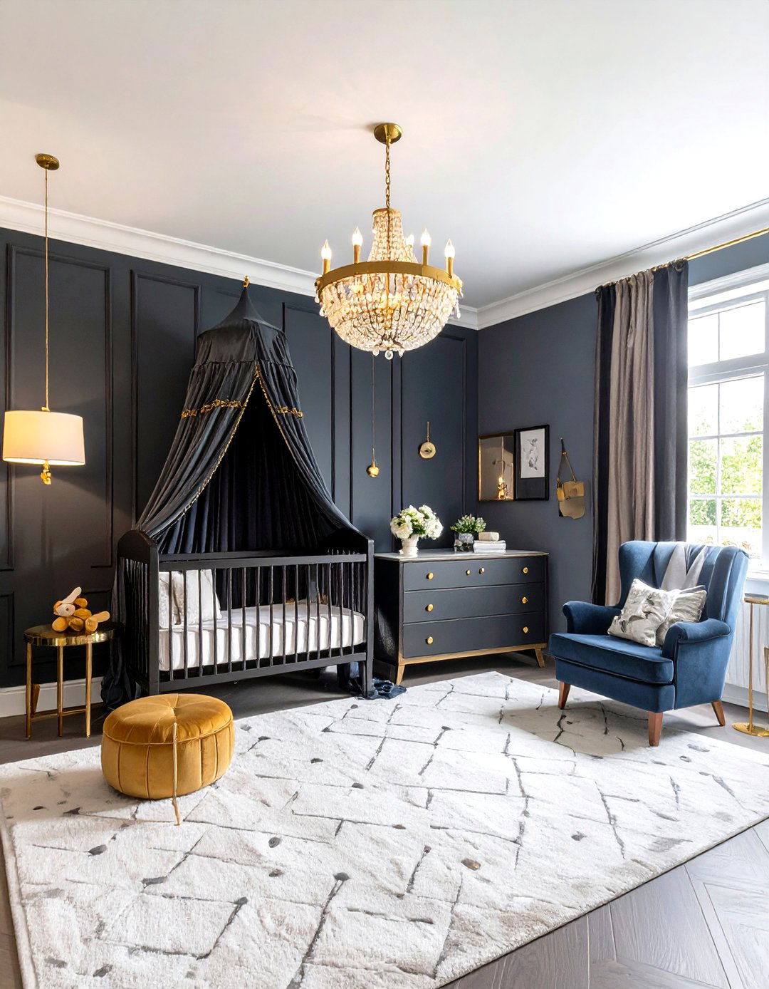Black and Gold Luxury Theme - 24 Black Nursery Ideas
