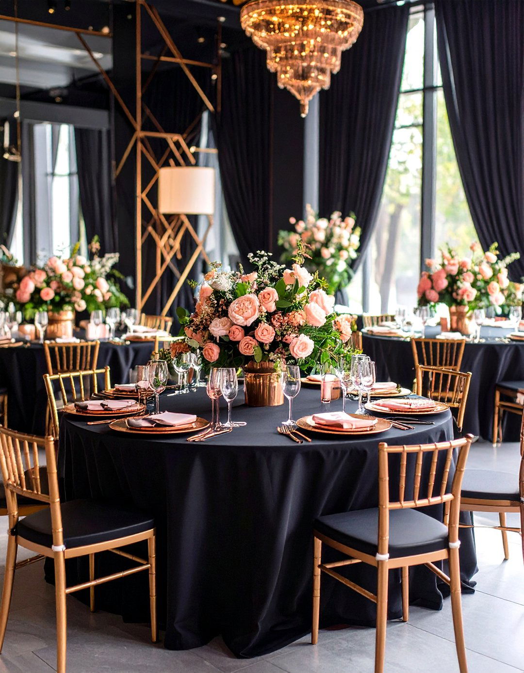 Black and Rose Gold Wedding - 24 Black-Themed Wedding Ideas