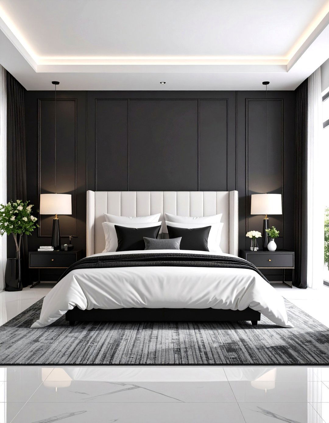 Black and White Chanel Inspired Elegance - 24 Paris-themed Bedroom Ideas