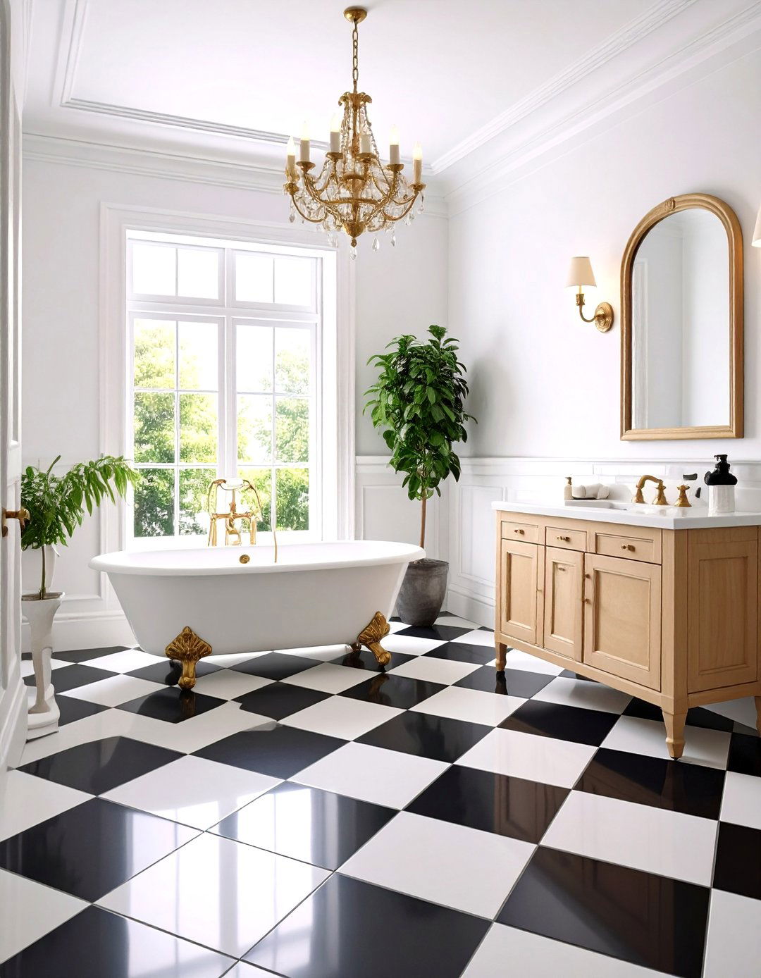 Black and White Checkerboard Floors - 24 Black Floor Bathroom Ideas