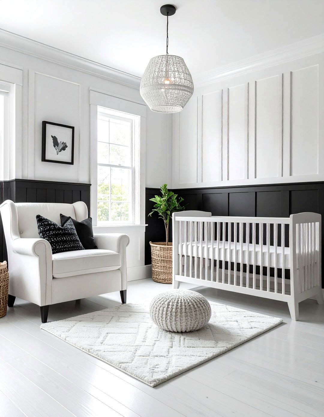 Black and White Checkered Panel Wainscoting - 24 Wainscoting Nursery Ideas