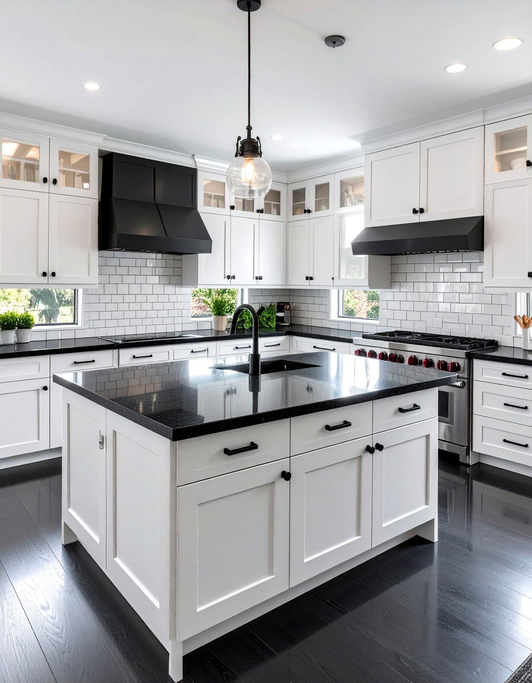 Black and White Classic Contrast - 24 Black Kitchen Countertops