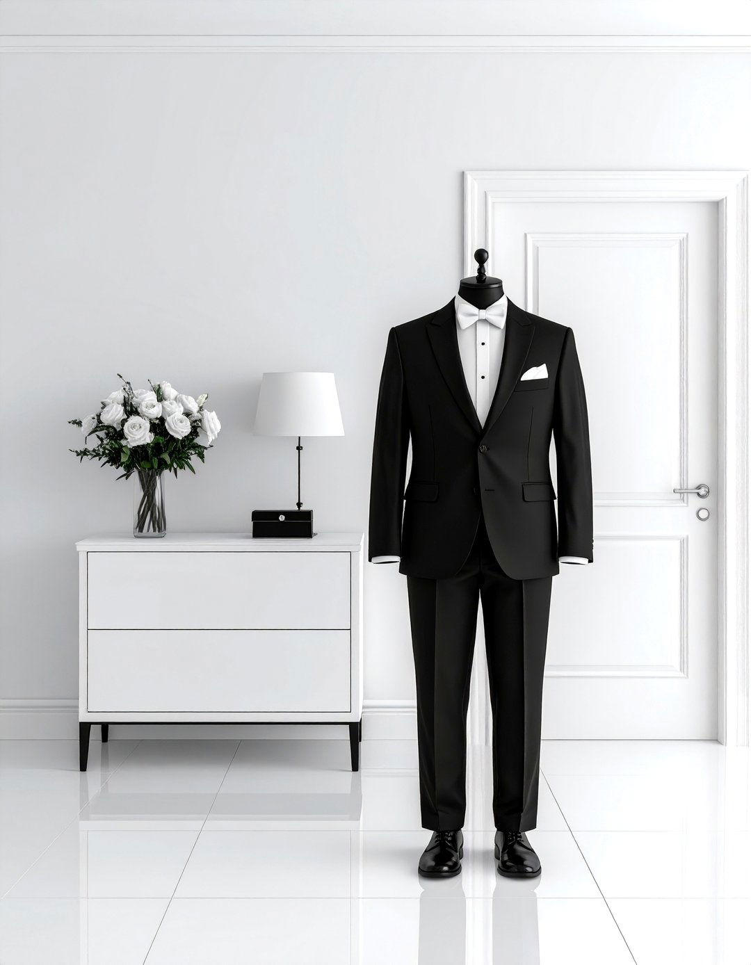Black and White Contrast Ensemble - 24 Men's Wedding Outfit Ideas