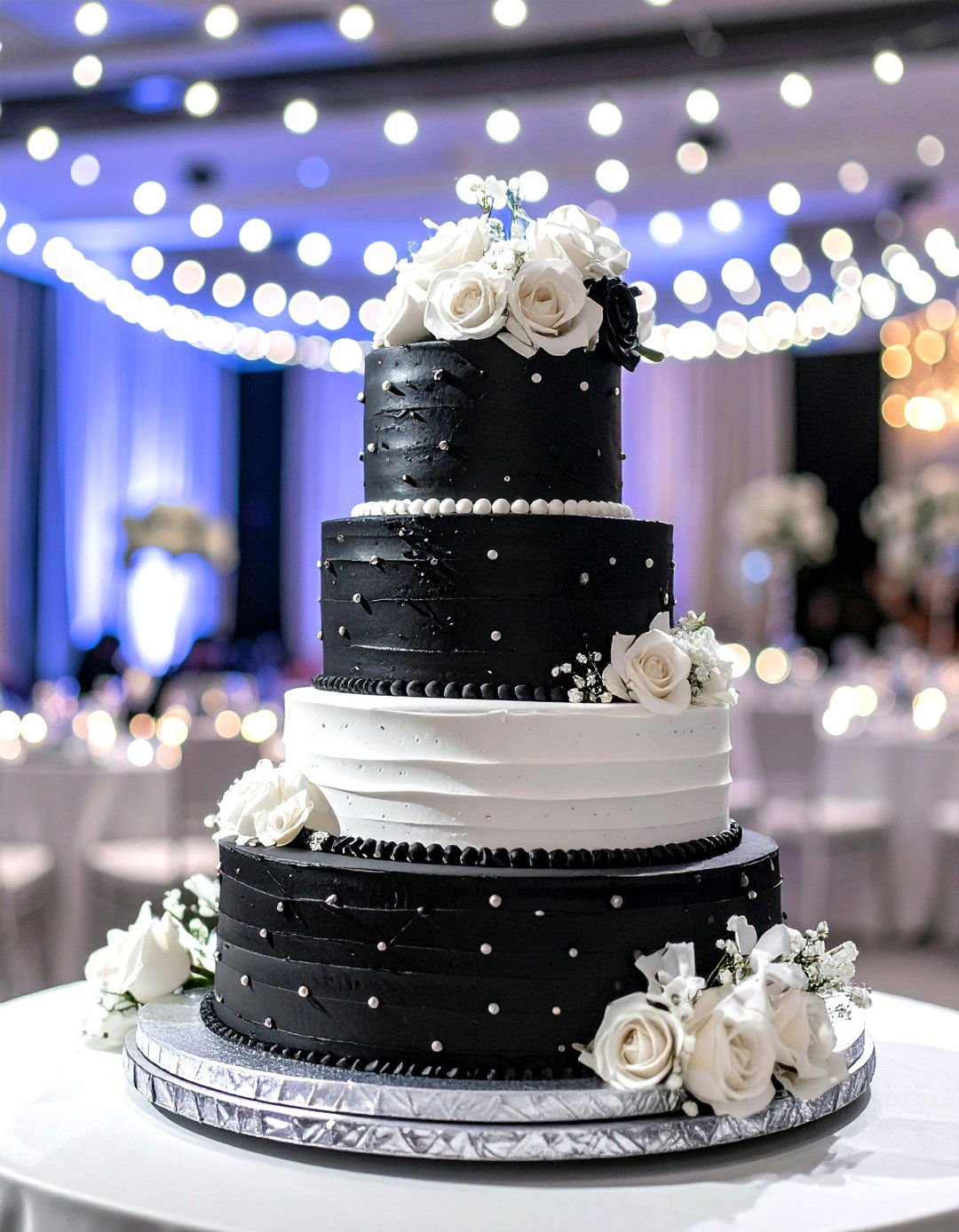 Black and White Contrast Wedding Cakes - 24 Wedding Cake Ideas