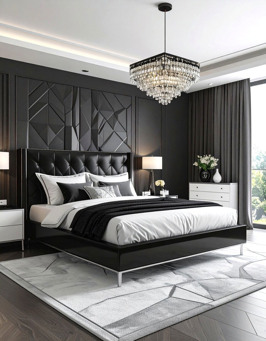 Black and White Op Art Drama - 24 60s Bedroom Ideas