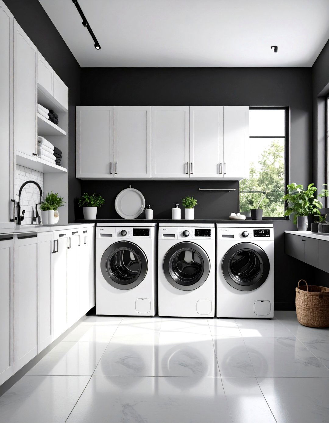 Black and White Photography Prints - 24 Laundry Room Wallpaper Ideas