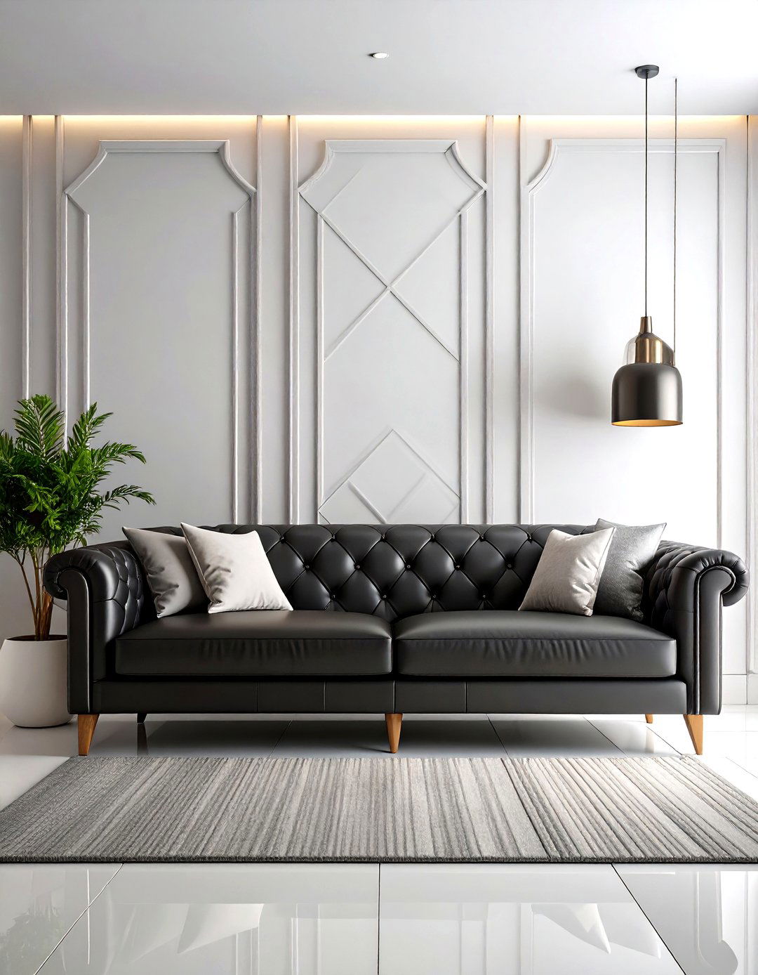 Black and White Timeless Elegance - 24 Two Colour Combination for Living Room