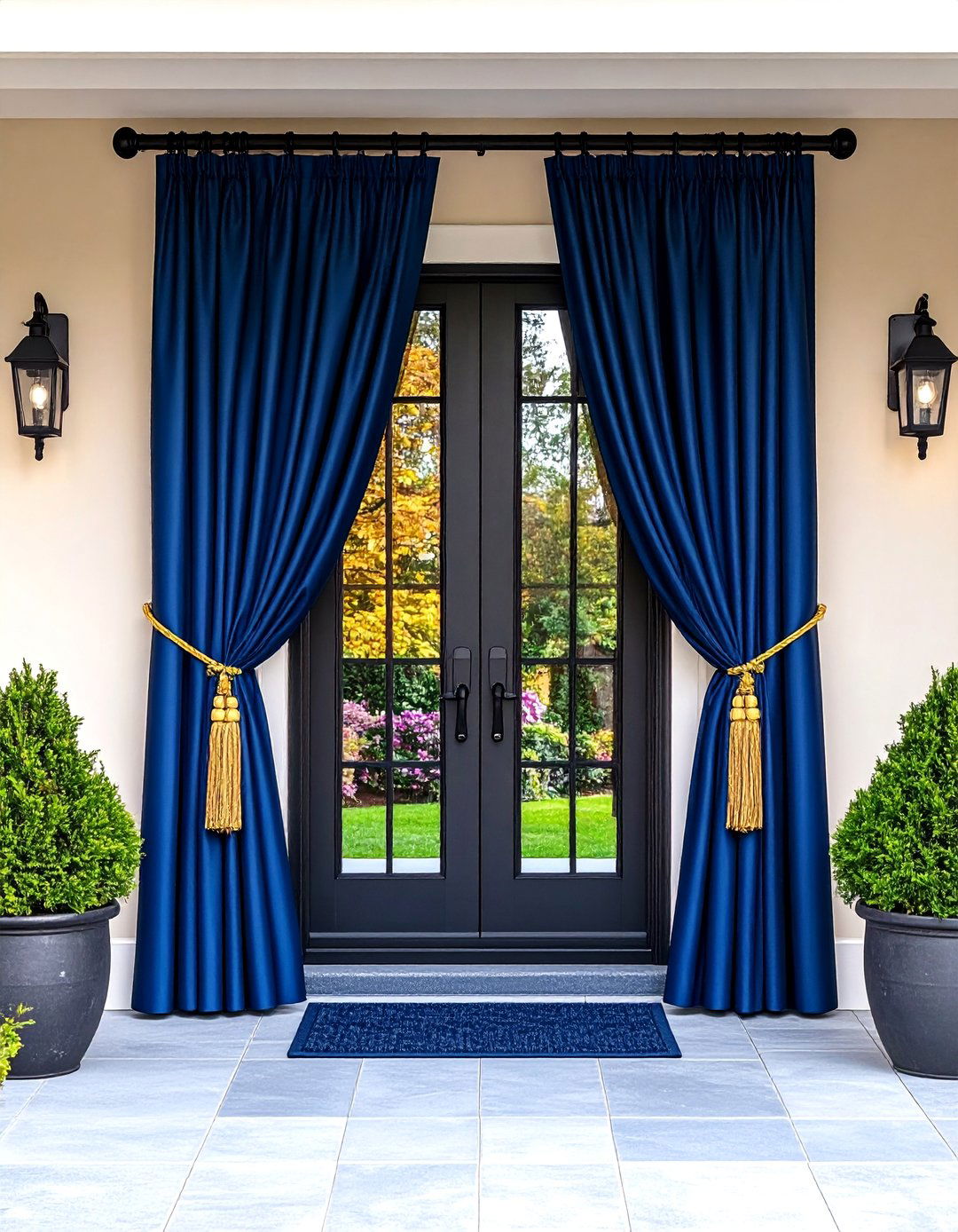 Blackout Door Curtains - 24 Front Door Privacy Ideas