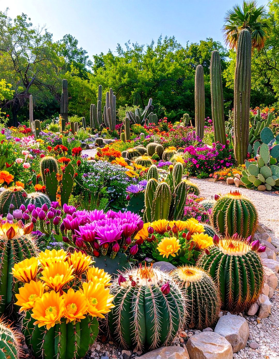 Blooming Cactus Display Garden - 24 Cactus Garden Ideas