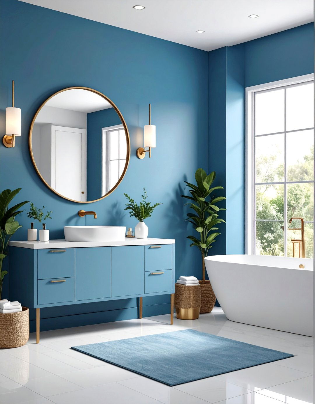 Blue Gray Paint for Contemporary Powder Rooms - 24 Blue-gray Paint Colors