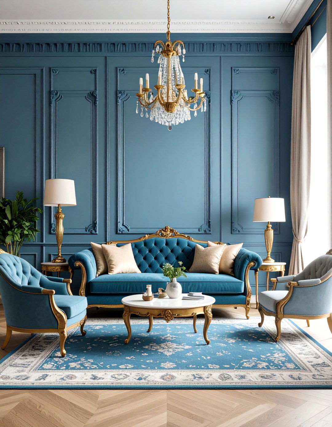 Blue Gray Paint in Traditional Formal Living Rooms - 24 Blue-gray Paint Colors
