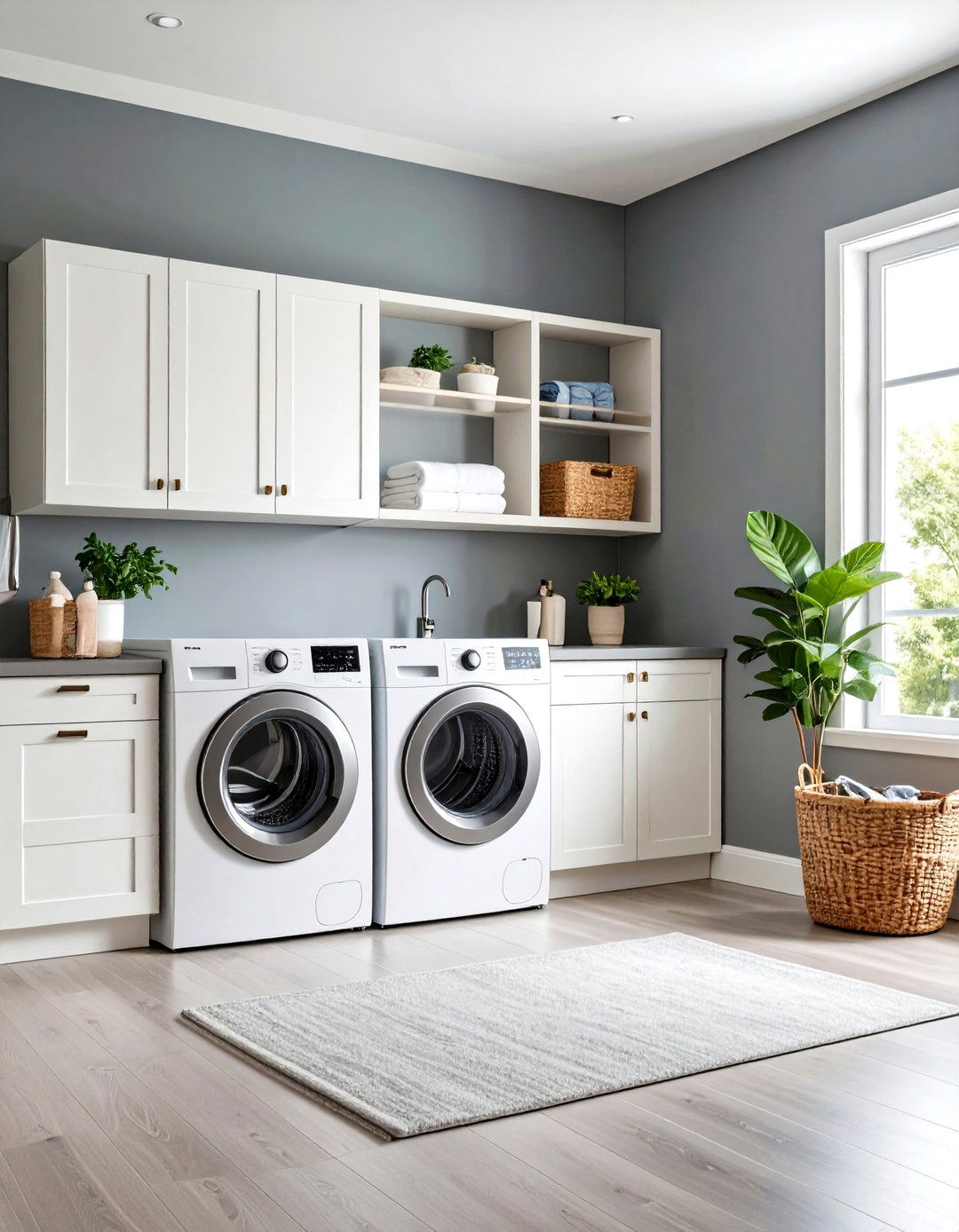 Blue Gray Sophistication - 24 Laundry Room Paint Ideas