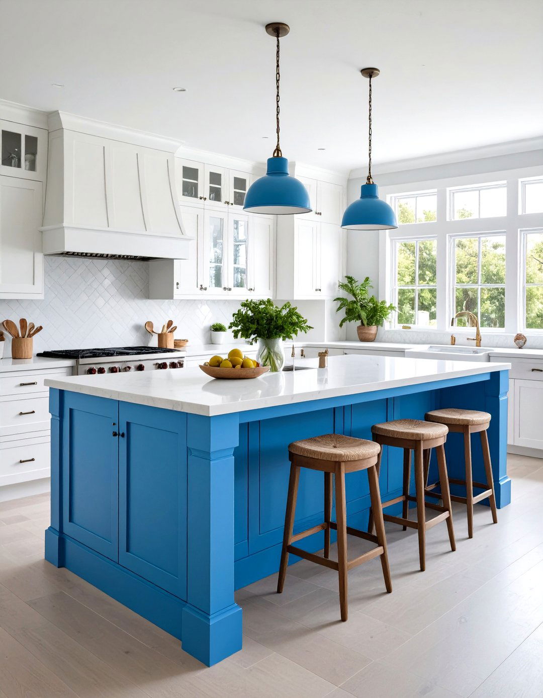 Blue Kitchen Island Accents - 24 coastal kitchen ideas