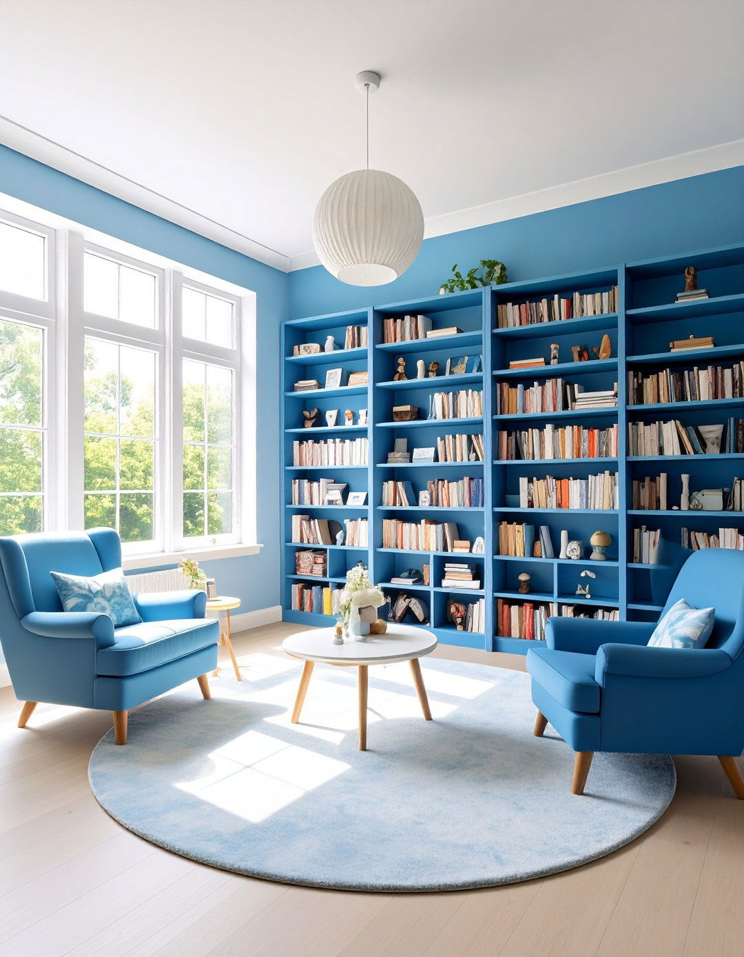 Blue Library Reading Corner Nursery - 24 Blue Nursery Ideas