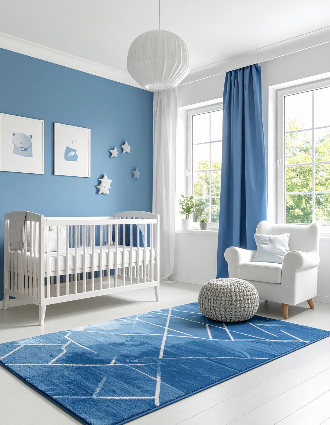 Blue Minimalist Contemporary Nursery - 24 Blue Nursery Ideas