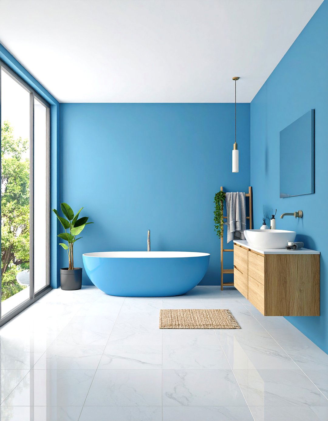 Blue Modern Minimalist Zen - 24 Blue Bathroom Ideas