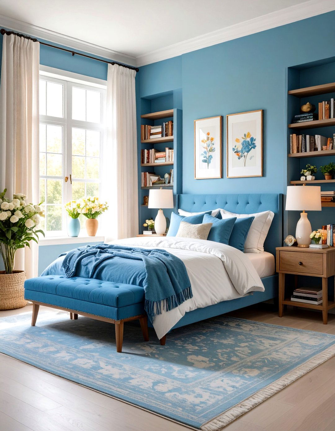 Blue Reading Nook Paradise - 24 Girls Blue Bedroom Ideas