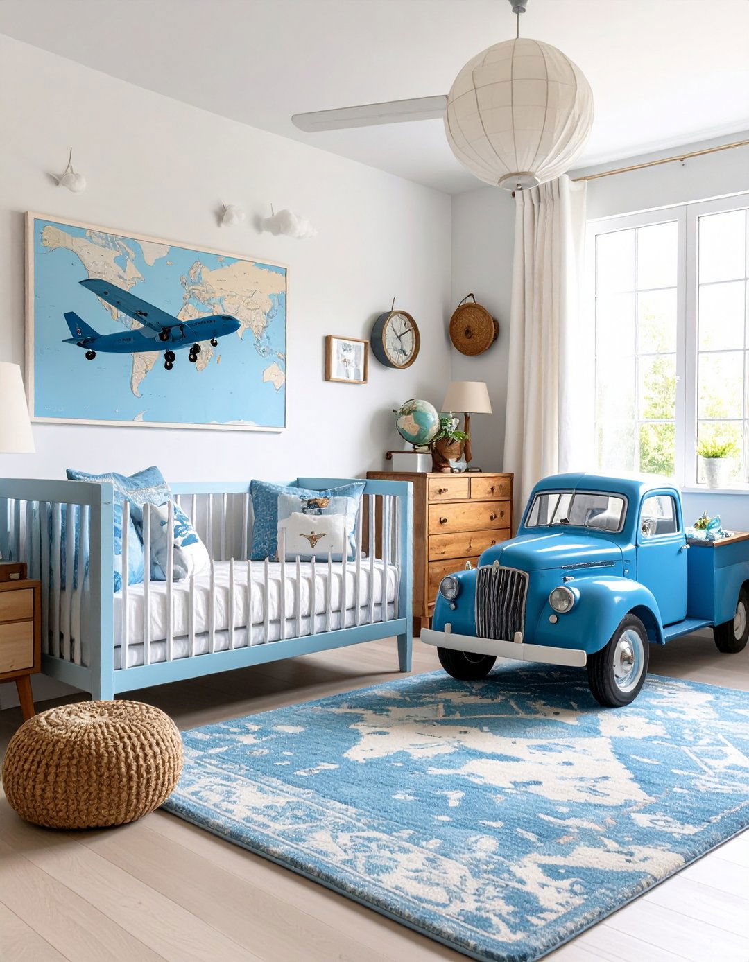 Blue Transportation Adventure Nursery - 24 Blue Nursery Ideas