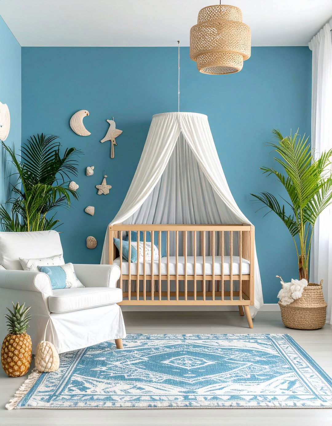 Blue Tropical Paradise Nursery - 24 Blue Nursery Ideas