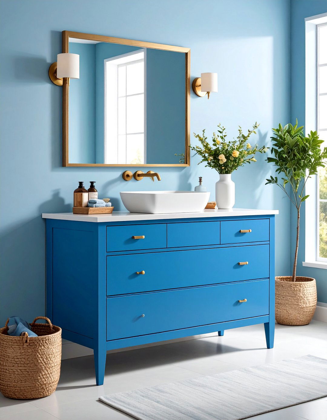 Blue Vanities with Soft Close Hardware - 24 Blue Bathroom Vanity Ideas