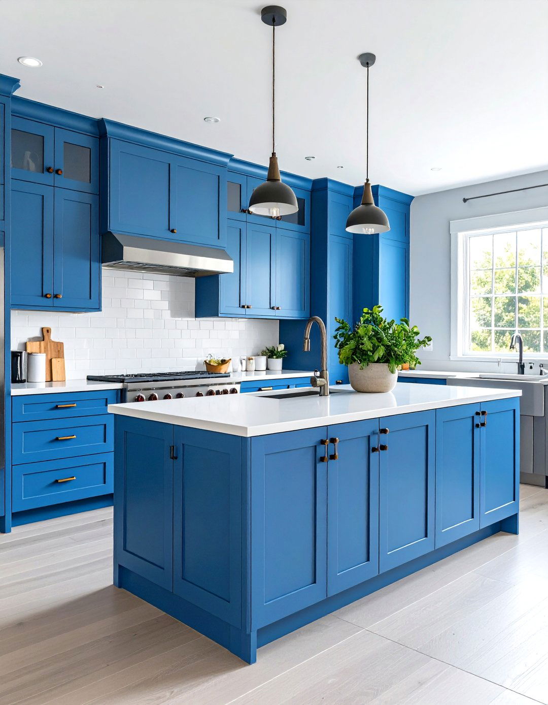 Blue and Gray Two Tone Kitchen Design - 24 Blue Kitchen Ideas
