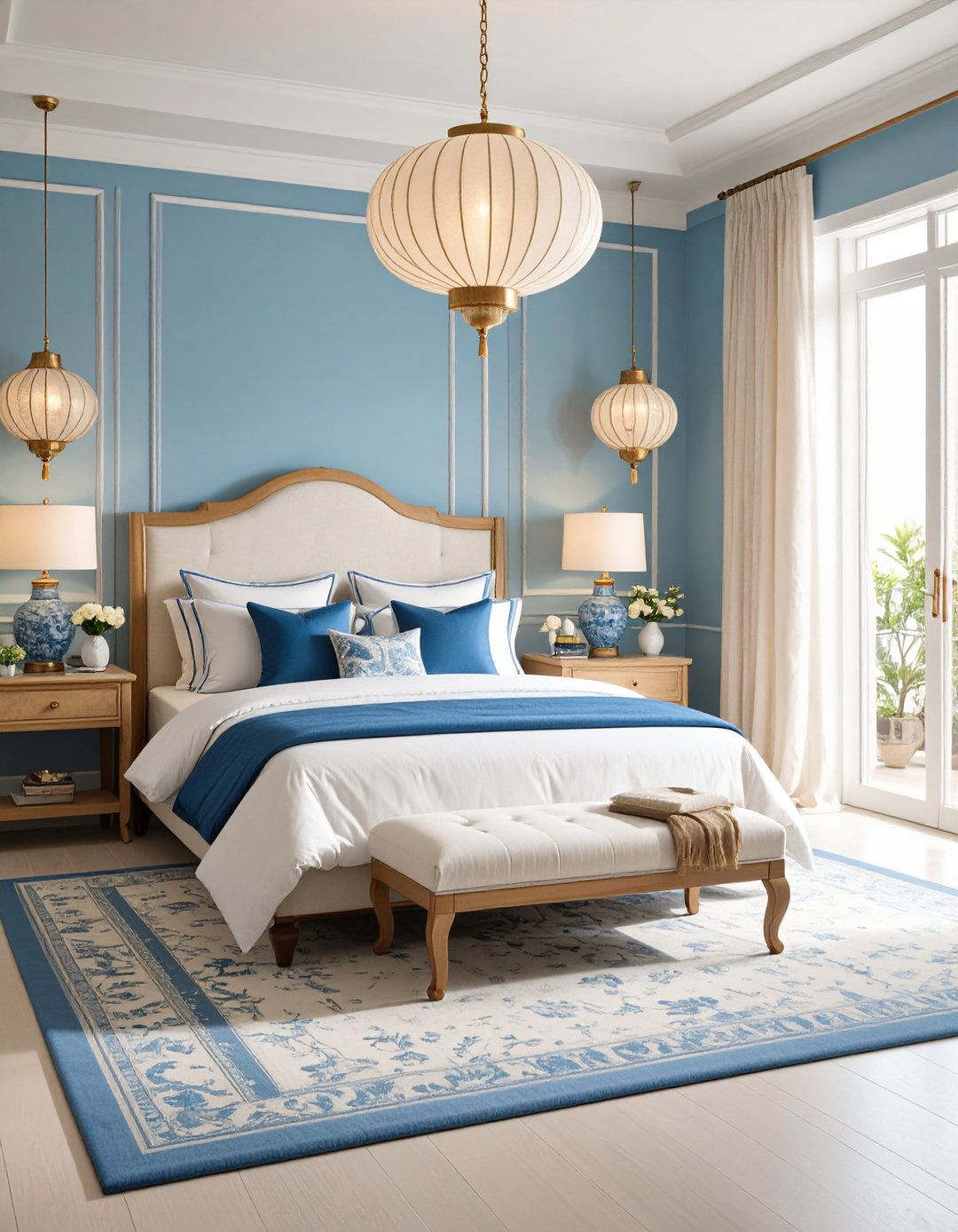 Blue and White Chinoiserie Bedroom - 24 Blue and White Bedroom Ideas