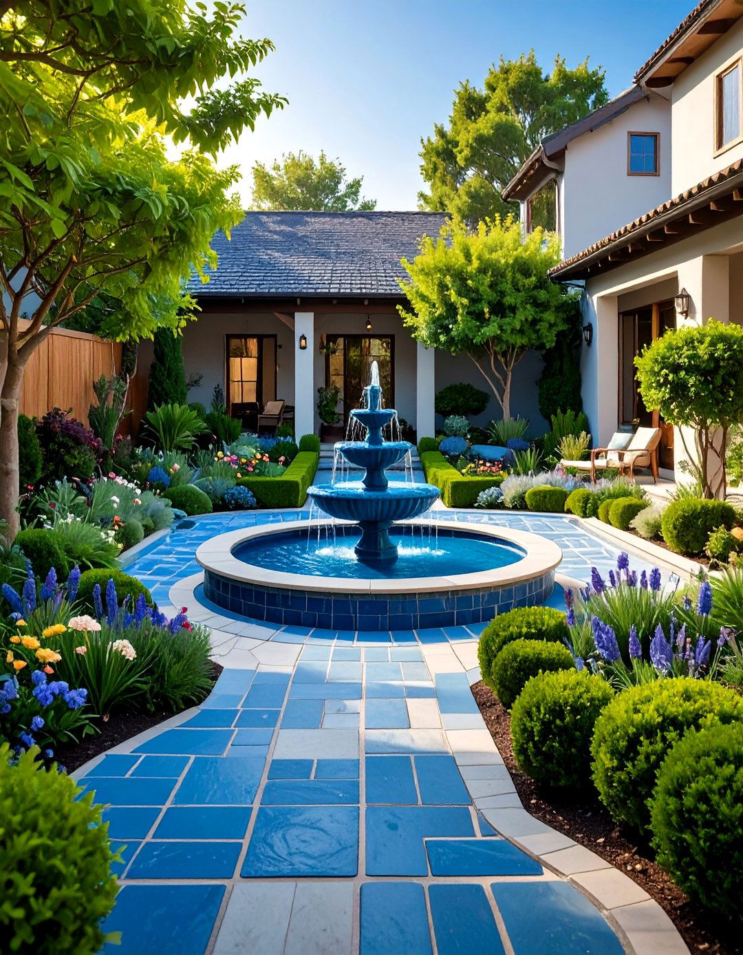 Bluestone Courtyard Garden Design - 24 Bluestone Patio Ideas
