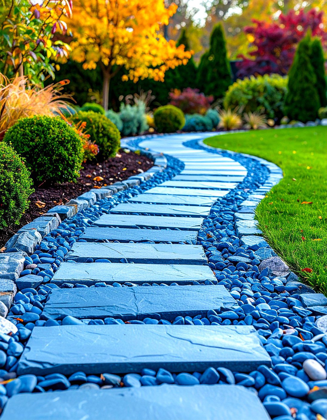 Bluestone Formal Garden Edging - 24 Stone Garden Edging Ideas